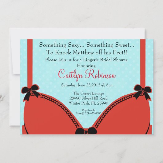 Niedliche BH-Wäsche-Brautparty-Einladung Einladung (Vorderseite)