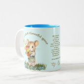 Niedliche Bibel Tasse Maus Blume Blaue Aqua (Vorderseite Links)