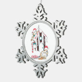 Niedliche Biber Chalet Weihnachtsdekoration Schneeflocken Zinn-Ornament (Rechts)