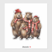 Niedliche Biber im Scarve Aufkleber (Blatt)