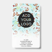 Niedliche Biber Logo-Code des Kinderarztes Ausweis (Rückseite)