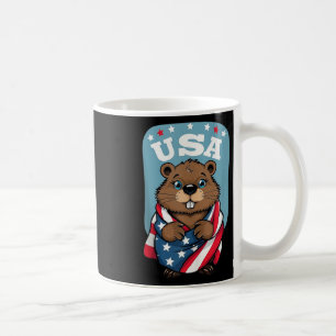 Niedliche Biber Sommerflagge UMemorial Day Top Kaffeetasse