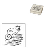 Niedliche Bibliothekskatze, benutzerdefiniertes Bu Gummistempel (Stempel)