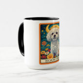 Niedliche Bichon Frise Hund-Tarot-Karte Tasse (Vorderseite Links)