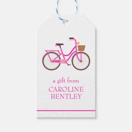 Niedliche Bicycle Personalisierte Gift Tags Geschenkanhänger (Vorderseite)