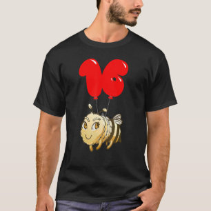 Niedliche Biene 16. Geburtstag Kinder Ballon Party T-Shirt