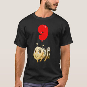 Niedliche Biene 9. Geburtstag Kinder Ballon Party T-Shirt