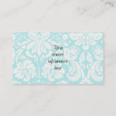 Niedliche Biene; Aquamarines Damaskusmuster Visitenkarte (Rückseite)