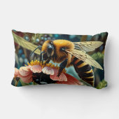 Niedliche Biene auf Blume Lendenkissen (Rückseite)