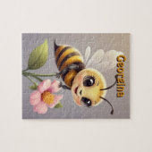 Niedliche Biene auf Blume Personalisiert Puzzle (Horizontal)