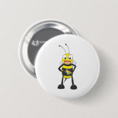 Niedliche Biene, die farbigen Würfel spielt Button (Vorne & Hinten)