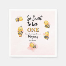 Niedliche Biene Einmal Rosa Schwarze Geburtstagspa