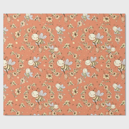Niedliche Biene Geschenkpapier (Flach)