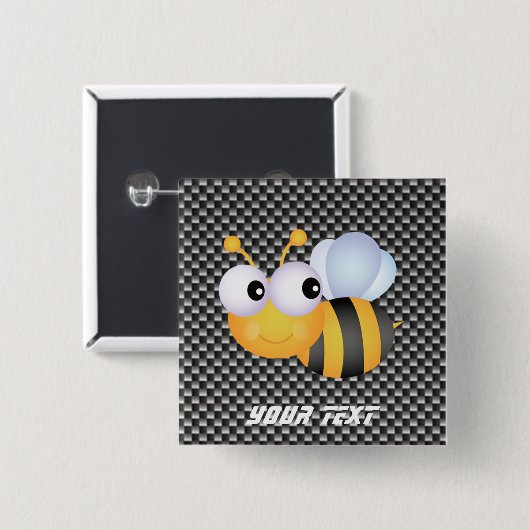 Niedliche Biene; Glatt Button (Vorne & Hinten)