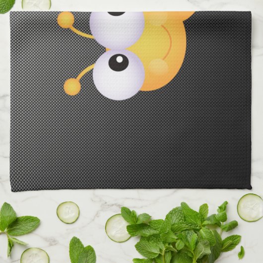 Niedliche Biene; Glatt Geschirrtuch (Gefaltet)