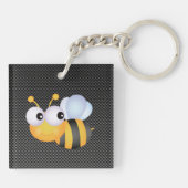 Niedliche Biene; Glatt Schlüsselanhänger (Rückseite)