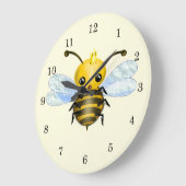 Niedliche Biene Große Wanduhr (Winkel)