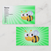 Niedliche Biene; grün Visitenkarte (Vorne/Hinten)