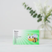Niedliche Biene; grün Visitenkarte (Stehend Vorderseite)