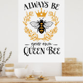 niedliche Biene liebt Wortkunst Poster (Küche)