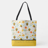 Niedliche Biene mit blauen Hats personalisieren To Tasche (Vorderseite)