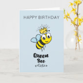 Niedliche Biene mit Crown Happy Birthday Karte (Gelbe Blume)