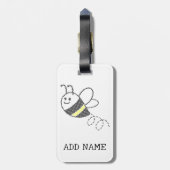 Niedliche Biene mit Kreuzstich-Muster Gepäckanhänger (Rückseite vertikal)