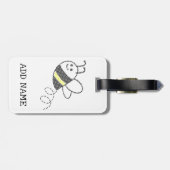 Niedliche Biene mit Kreuzstich-Muster Gepäckanhänger (Rückseite horizontal)