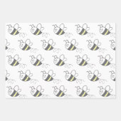 Niedliche Biene mit Kreuzstich-Muster Geschenkpapier Set (Vorderseite)
