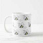 Niedliche Biene mit Kreuzstich-Muster Kaffeetasse (Links)