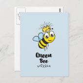 Niedliche Biene mit Krone Postkarte (Vorne/Hinten)