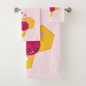 Niedliche Biene mit rosafarbenen Herzklopfen Badhandtuch Set (Insitu)