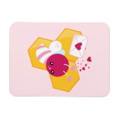 Niedliche Biene mit rosafarbenen Herzklopfen Magnet (Horizontal)