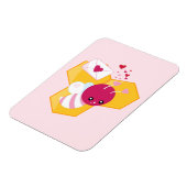 Niedliche Biene mit rosafarbenen Herzklopfen Magnet (Linke Seite)