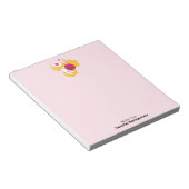 Niedliche Biene mit rosafarbenen Herzklopfen Notizblock (angewinkelt)