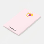 Niedliche Biene mit rosafarbenen Herzklopfen Post-it Klebezettel (angewinkelt)