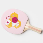 Niedliche Biene mit rosafarbenen Herzklopfen Tischtennis Schläger (Seitenansicht)