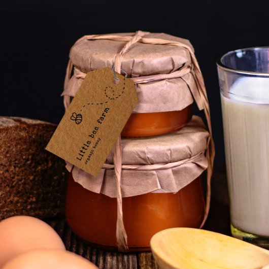 niedliche Biene mit rustikalem Krafthonig Geschenkanhänger