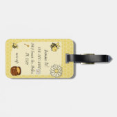 Niedliche Biene mit süßem Honig Gepäckanhänger (Rückseite horizontal)