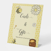 Niedliche Biene mit süßen Honigkarten und Geschenk Sockelschild (Vorderseite)