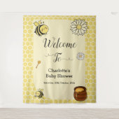Niedliche Biene mit Sweet Honey Baby Dusche Hinter Wandteppich (Vorderseite)