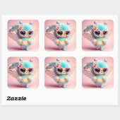 Niedliche Biene Quadratischer Aufkleber (Blatt)