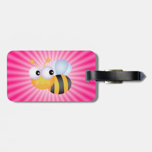 Niedliche Biene, rosa Gepäckanhänger