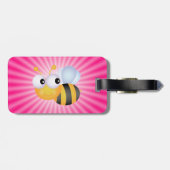 Niedliche Biene, rosa Gepäckanhänger (Rückseite horizontal)