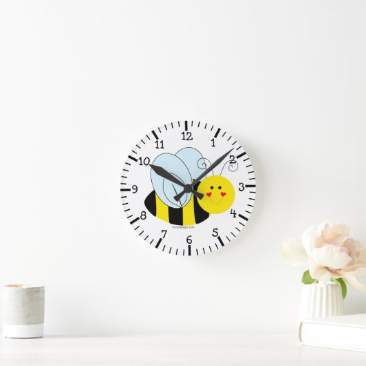 Niedliche Biene Runde Wanduhr (Zuhause)