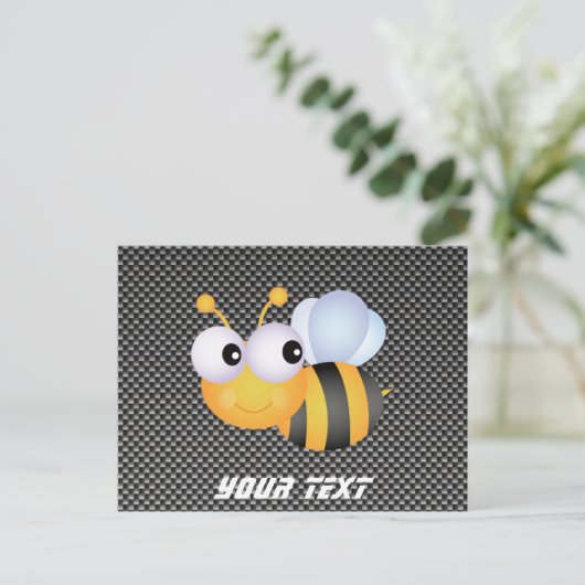 Niedliche Biene; Sleek Postkarte (Stehend Vorderseite)