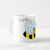 Niedliche Biene sorgen sich nicht die glückliche Kaffeetasse (Vorderseite Links)