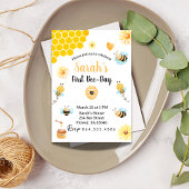 Niedliche Biene und Blume Erster Bienentag Einladung