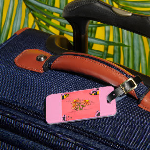 Niedliche Biene und Blume Rosa Frühlingspark Gepäckanhänger