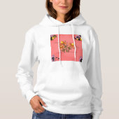 Niedliche Biene und Blume Rosa Frühlingspark Hoodie (Vorderseite)